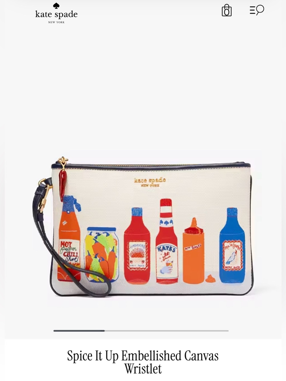 kate spade Spice It Up Embellished Canvas Wristlet